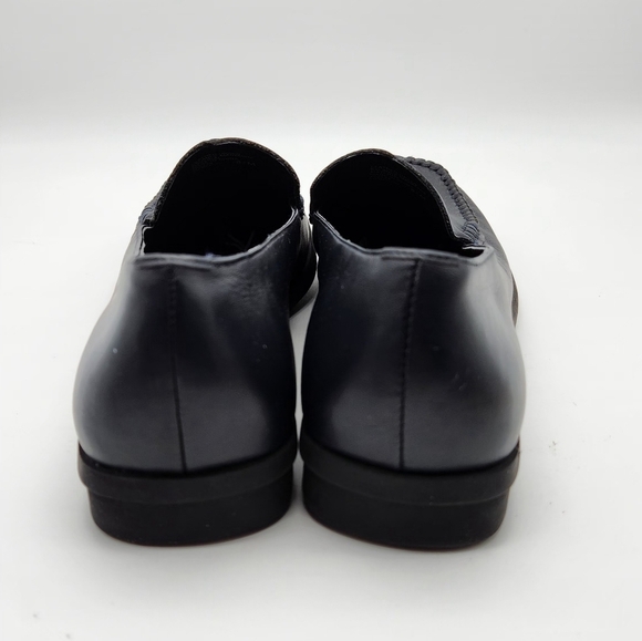 Women's High Sierra Meredith Black Leather Square Toed Slip-On Flat Loafers 8.5 - Picture 5 of 11